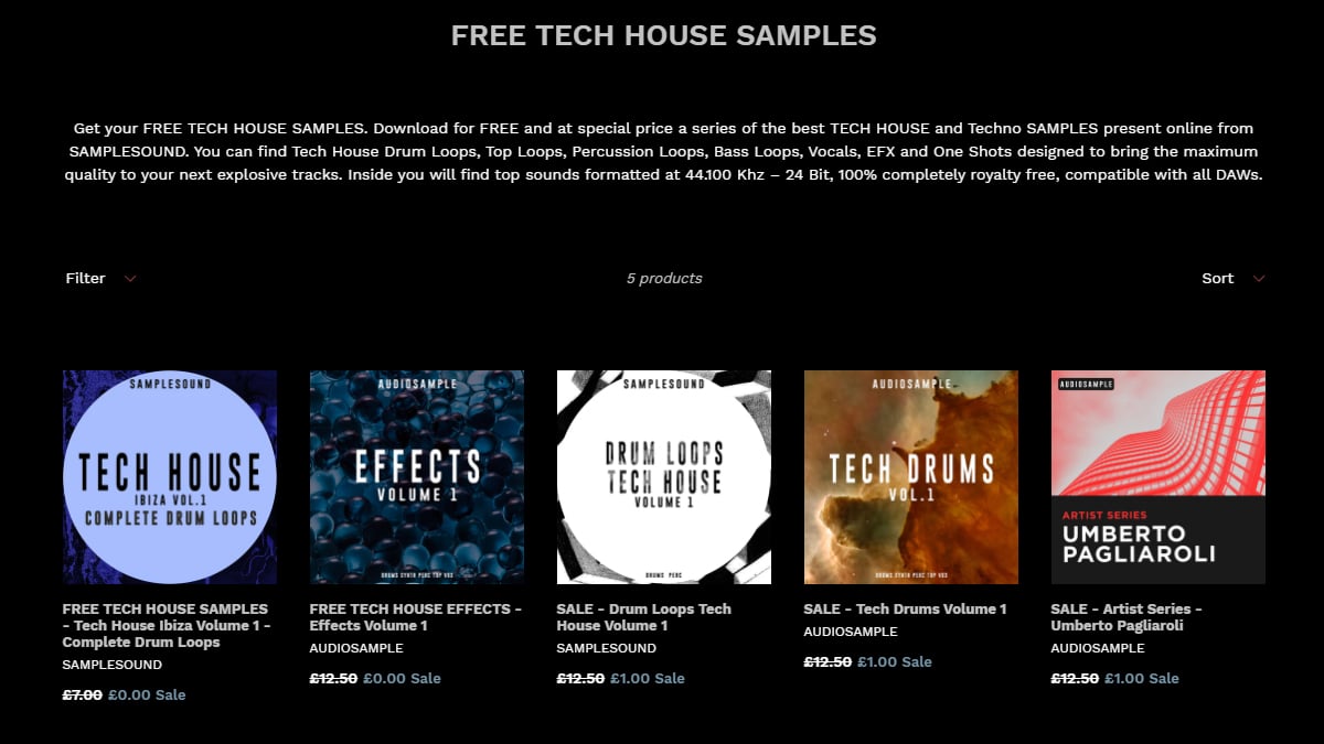 FREE Tech House Sample Packs at Samplesound