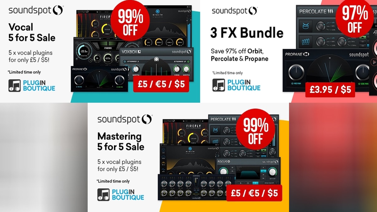 99% off SoundSpot Plugins for Mastering, Mixing & Vocal Processing