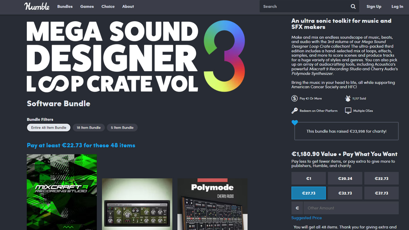 Humble Bundle Launches Mega Sound Designer Loop Crate Vol. 3 (Charity)